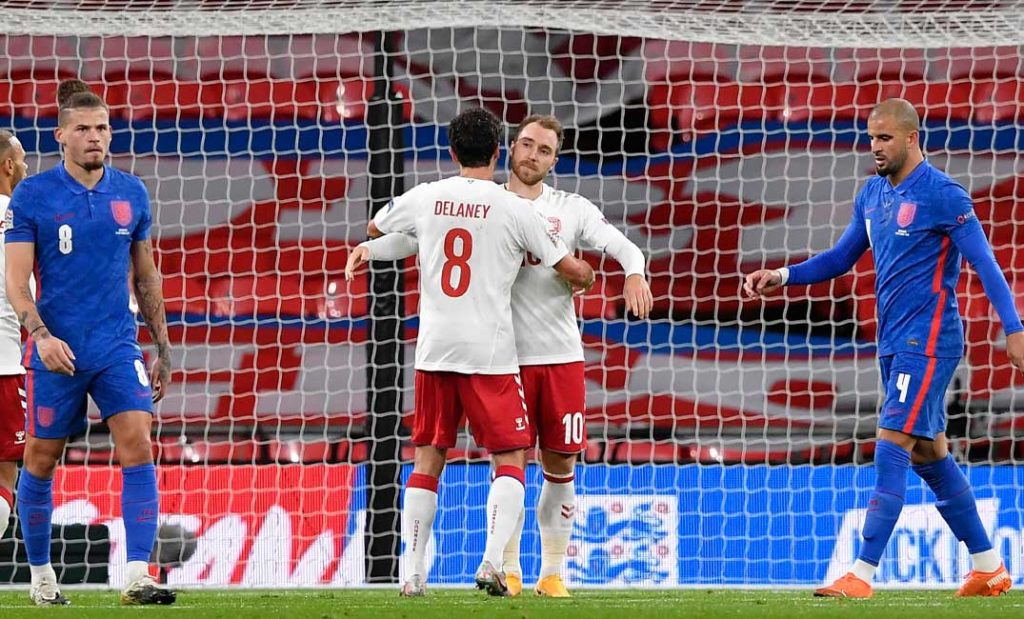 المنتخب الإنجليزي يتلقى خسارة مفاجئة أمام ضيفه الدنماركي