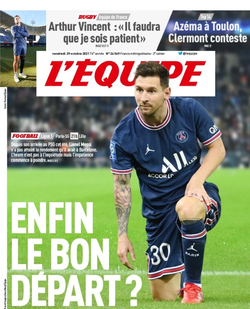 وسائل الإعلام الفرنسية تبدأ في انتقاد النجم الأرجنتيني ليونيل ميسي مهاجم باريس سان جيرمان