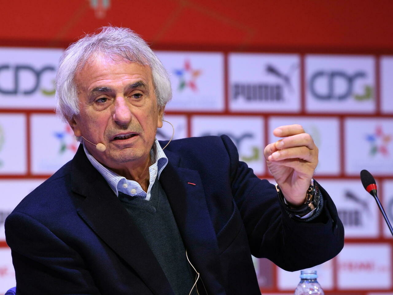 Morocco's Bosnian head coach Vahid Halilhodzic attends a press conference in Rabat on febuary 3, 2022