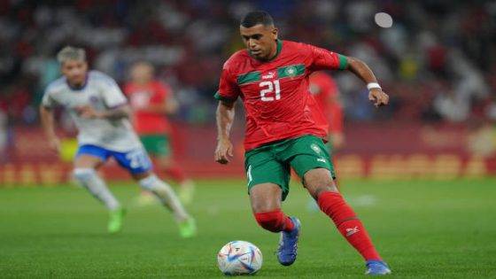 Walid Cheddira of Morocco during the international friendly match between Morocco and Chile played at RCDE Stadium on September 23, 2022 in Barcelona, Spain. (Photo by Colas Buera / Pressinphoto / Icon Sport)