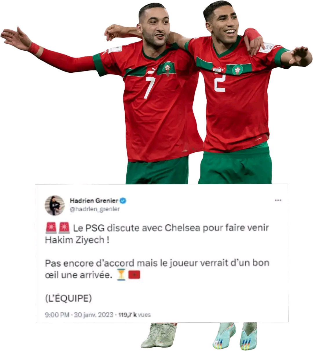 أشرف حكيمي الدولي المغربي حكيم زياش يغادر فريقه تشيلسي الانجليزي ويقترب من الالتحاق بالدولي المغربي أشرف حكيمي في باريس سان جيرمان الفرنسي