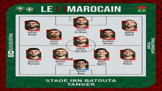 تغيير وحيد..وليد الركراكي يختار تشكيل المنتخب الوطني المغربي لمباراة البرازيل