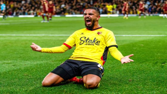 Watford's Imran Louza celebrates scoring his side's first goal of the game during the Sky Bet Championship match at Vicarage Road, Watford. Picture date: Saturday October 15, 2022. (Photo by Steven Paston/PA Images via Getty Images)