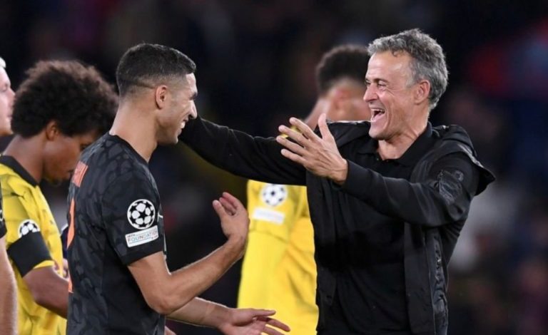 أشرف حكيمي الدولي المغربي أشرف حكيمي يسخر من المدرب الإسباني لويس إنريكي مدرب باريس سان جيرمان