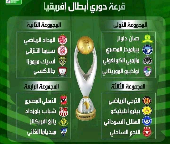 دوري أبطال إفريقيا: الوداد البيضاوي في المجموعة الثانية