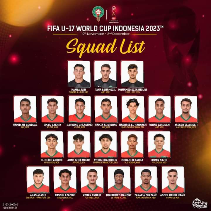 سعيد شيبا يعلن عن اللائحة النهائية للمنتخب الوطني المغربي لأقل من 17 سنة المشاركة في كأس العالم