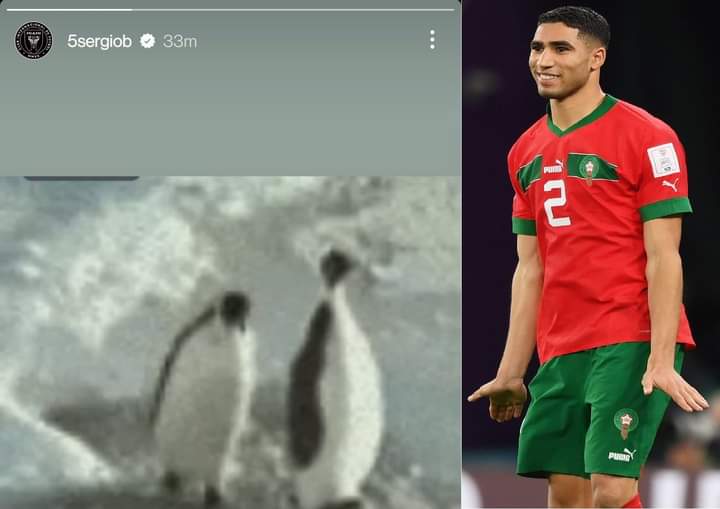 أشرف حكيمي &Quot;البطريق..!&Quot; سيرجيو بوسكيتس يسخر من أشرف حكيمي بعد الخروج من كأس أفريقيا