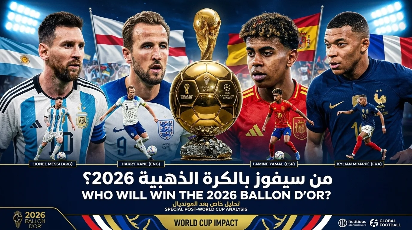 الكرة الذهبية 2026: المونديال يعيد خلط الأوراق وصراع رباعي يشتعل على الجائزة ميسي وكين ويامال ومبابي في صراع على جائزة الكرة الذهبية 2026 بعد كأس العالم